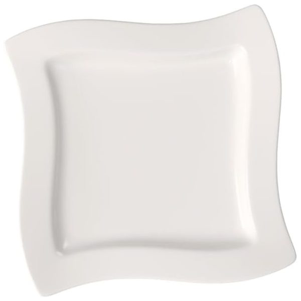 ectqarjr2o100b_0 jpg - Prato para Salada de 24 cm, Mais Elegância em Sua Mesa com Formato Quadrado e Material de Porcelana Premium, Villeroy Boch, Branco