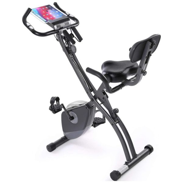 ectqb3fdbhh90b_0 jpg - Exercise Bike Folding Stationary Bike Magnetic Recumbent 3 in 1 Cycling Slim Bike with Arm Resistance Bands LCD Monitor for Men and Women Indoor Outdoor, black, 32 x 19 x 39 inches