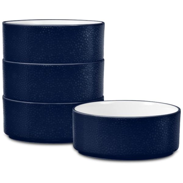 ectqbj3gs75b0b_0 jpg - Conjunto de Tigelas, Estilo Minimalista com 4 Peças, Capacidade de 600mL, Material de Porcelana e Formato Redondo, Noritake G015 200D, Azul Escuro