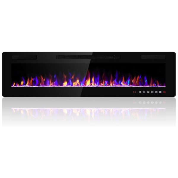 ectqctjm2ps90b_0 jpg - Lareira Elétrica de Embutir A45x172L com Controle Remoto e Digital, Luz LED, Chamas Multicolorida e Temporizador, 1500W, 110v, ELECTACTIC 868C3, Preto