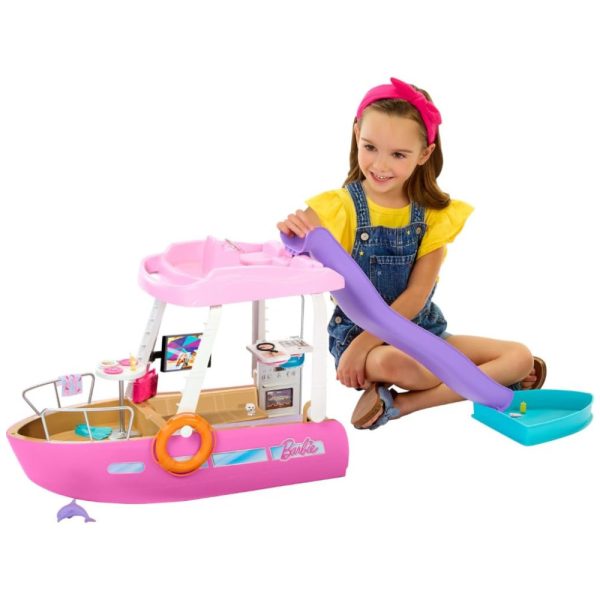 ectqfcm9hy5b0b_0 jpg - Barco de Brinquedo da Barbie com 20 Peças, Incluindo Piscina, Golfinho Escorregador e Acessórios Temáticos do Oceano