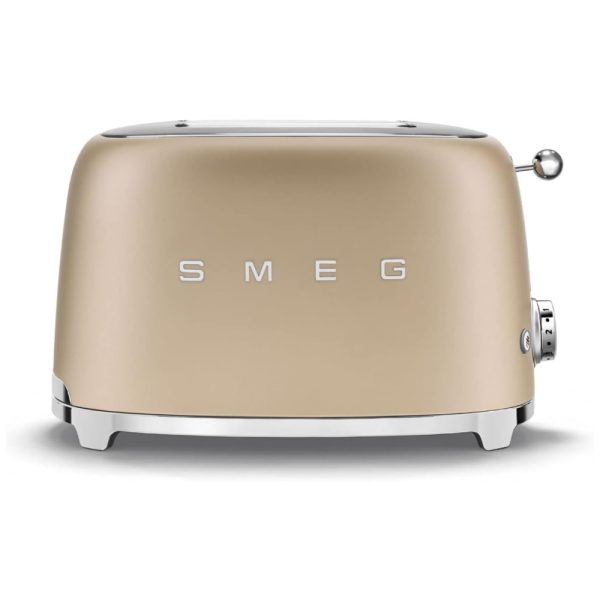 ectqfq7yny490b_0 jpg - Torradeira Elétrica Retrô 2 Fatias com 6 Níveis de Tostagem, Aço Inoxidável, Matte Champagne, SMEG, Dourado