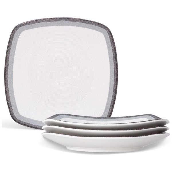 ectqgctqcp9c0b_0 jpg - Conjunto de Pratos para Jantar com 4 Peças, Formato Quadrado, Design Moderno e Material de Porcelana, Noritake G038 586D,Cinza e Branco
