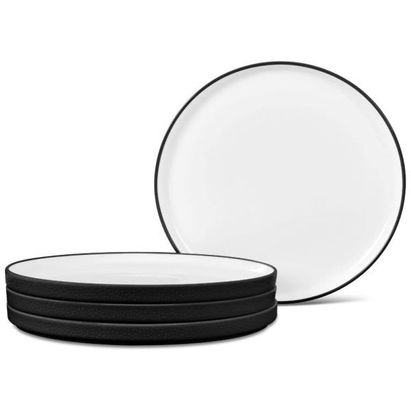 ectqgn3ns75b0b_0 jpg - Conjunto de Pratos para Salada e Sobremesa com 4 Peças, Formato Redondo, Material de Porcelana e Designer Minimalista, Noritake G007 205D, Preto