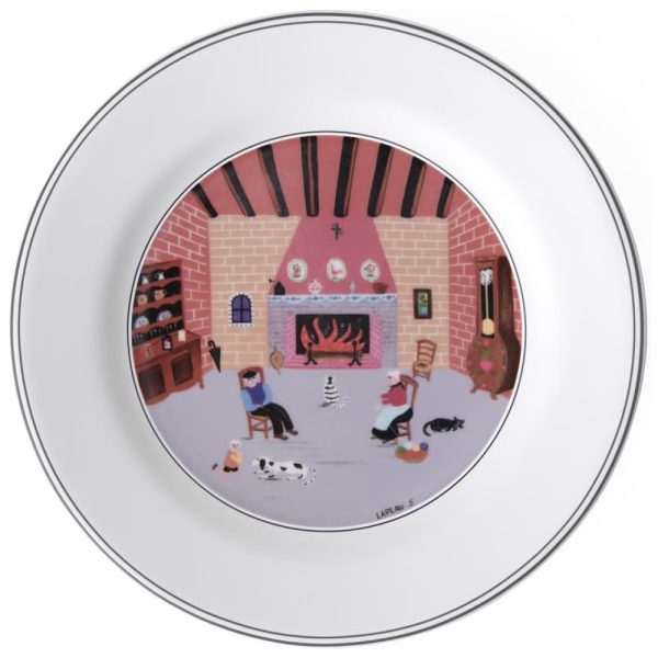 ectqgp6z9y000b_0 jpg - Prato para Salada ou Aperitivo de 20 cm com Tema By The Fireside, Formato Redondo e Material de Porcelana, Villeroy Boch, Branco Colorido