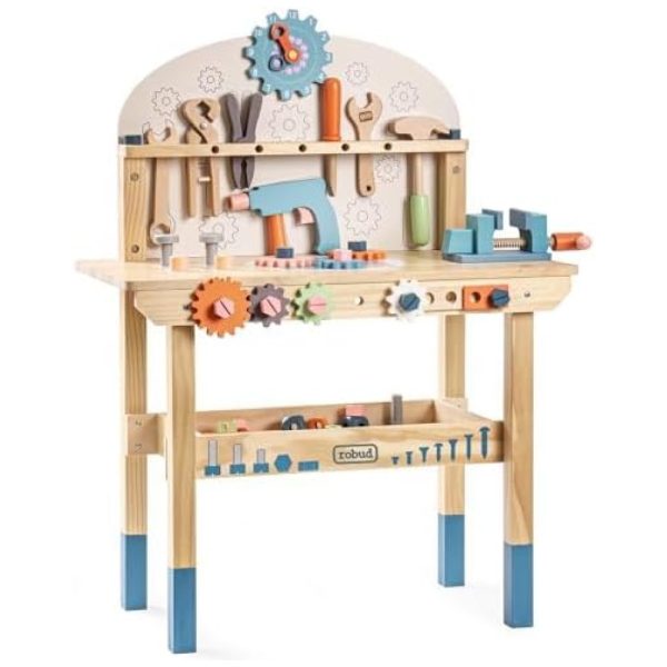 ectqhqtfyhh80b_0 jpg - Oficina Educativa Infantil ROBUD em Madeira para Crianças, Bancada de Ferramentas de Construção, Brinquedo Colorido