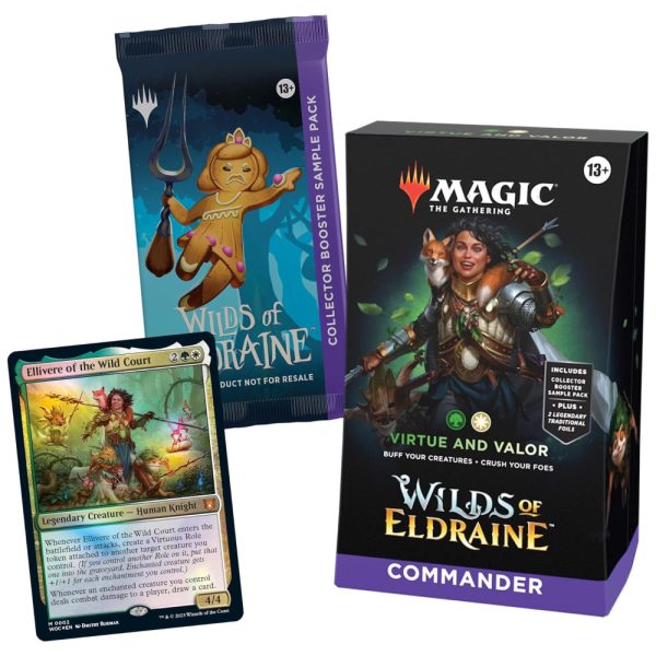 ectqhvg4rs3c0b_0 jpg - Magic The Gathering Selvas de Eldraine Deck de Commander Virtude e Valor com 100 Cartas e Acessórios