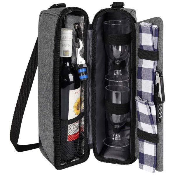 ectqj5jpr8j90b_0 jpg - Bolsa Térmica para Vinhos ALLCAMP com Compartimento Refrigerado Conjunto de Piquenique incluindo Duas Louças Cinza