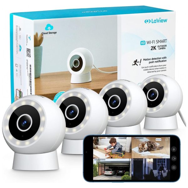 ectqk7j35ch90b_0-1 jpg - Câmera de Segurança com Fio Externa 2K Visão Noturna Áudio de 2 Vias 2.4G IP65, 4UN, LaView, Branca