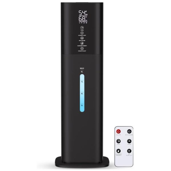 ectqmkfpxrzb0b_0 jpg - Umidificador Ultrassônico para Quarto Grande 8L com 7 Opções de Cores, 3 Velocidades, Silencioso e Bico 360, Hos, Preto