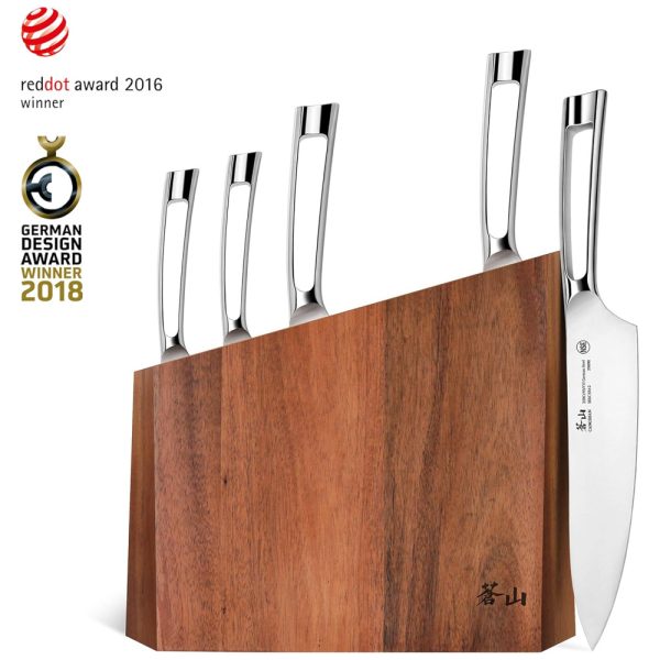 ectqmqkxhh910b_0 jpg - Conjunto de Facas em Aço Inoxidável com Bloco de Bancada, 6 Peças, CANGSHAN 59205, Prateado