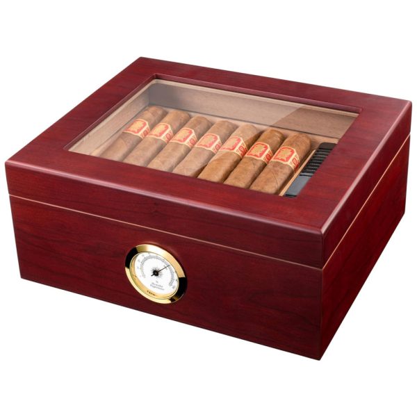 ectqmsef8y900b_0 jpg - Umidor de Cedro para 25 50 Charutos Controle de Umidade com Higrômetro e Umidificador Design Elegante Analógico,Mantello Cigars