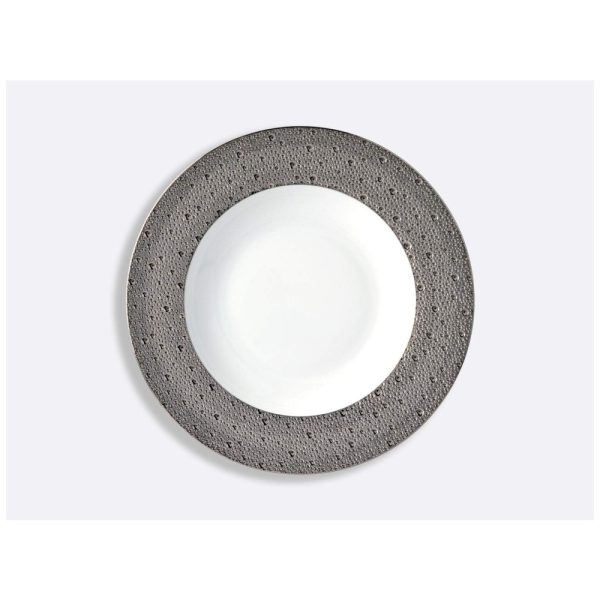 ectqnrnthqw70b_0 jpg - Prato de Salada Elegante e Durável com Tamanho 21 cm e Material de Porcelana, Bernardaud, Branco e Cinza