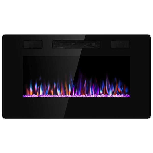 ectqnttx2px70b_0 jpg - Lareira Elétrica de Embutir A45x76L com Controle Remoto e Digital, Luz LED, Chamas Multicolorida e Temporizador, 1500W, 110v, ANTARCTIC STAR, Preto