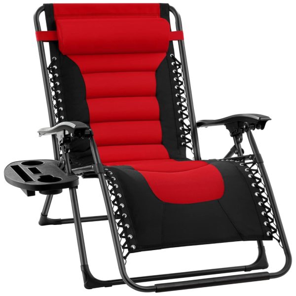 ectqnxbnm5n80b_0 jpg - Cadeira Reclinável Ajustável Gravidade Zero com Apoio de Cabeça, BEST CHOICE PRODUCTS, Vermelho