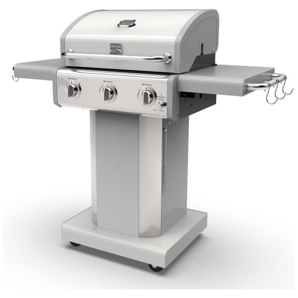 ectqnzbxj8z80b_0 jpg - Churrasqueira a Gás 30.000 BTU com 3 Queimadores e Mesas Laterais em Aço Inoxidável, Branca, KENMORE PG A4030400LD PE, Branco