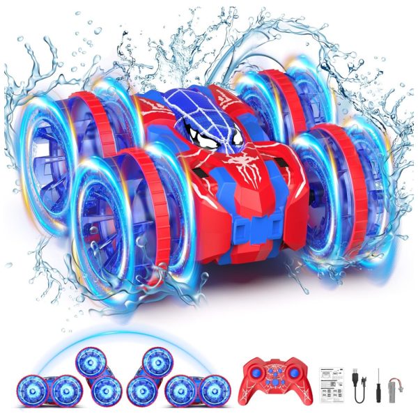 ectqp22tyfcd0b_0 jpg - Carrinho de Controle Remoto Anfíbio 4x4 à Prova d Água 2.4 GHz Acrobacias 360 , Luzes LED Presente para Crianças 30 cm,Fygurso