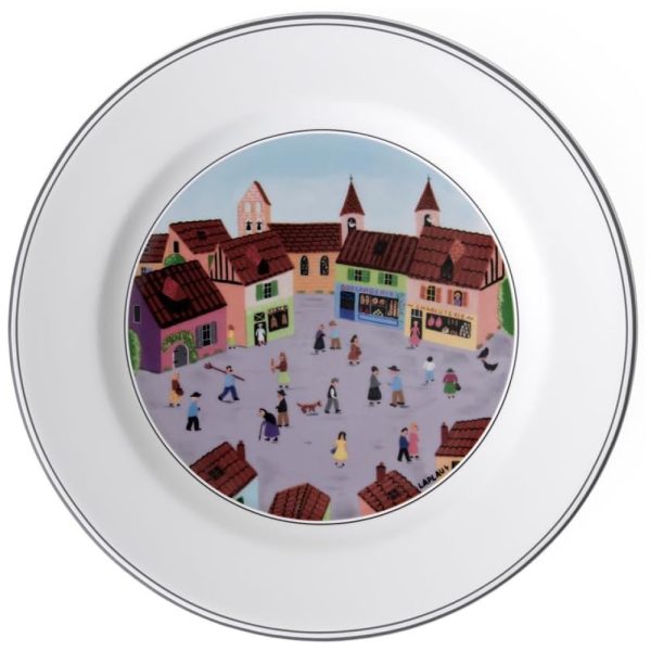 ectqqk6z9y000b_0 jpg - Prato para Salada ou Aperitivo de 21 cm com Tema Old Village Square, Formato Redondo e Material de Porcelana Premium, Villeroy Boch, Branco Colorido
