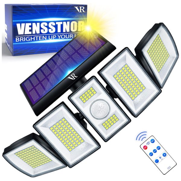 ectqrqlgwr990b_0 jpg - Luminária Tripla Externa 3000 Lumens com 3 Modos de Iluminação 7000K, VENSSTNOR Solar Lights Outdoor, Preto