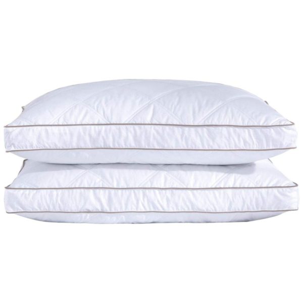 ectqs8pcl0a10b_0 jpg - Conjunto de Travesseiros de Penas de Ganso, Tamanho King com 2 Peças e Capa 100 Algodão Macia e Respirável, Puredown, Branco