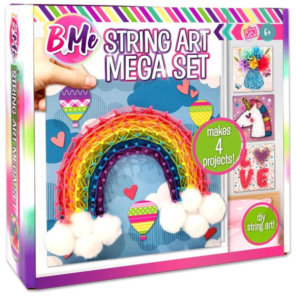 ectqtsnj2fc80b_0 jpg - BMe Kit Faça Você Mesmo DIY 4 Quadros Tema Unicórnio em Linhas, Idade Recomendada 6 ou mais, CREATIVE KIDS, Rosa