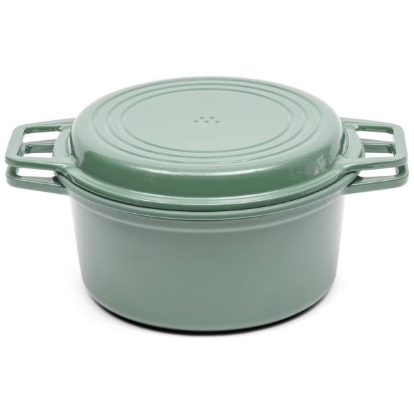ectqtwkz2bw90b_0 jpg - Misen Panela de Ferro Fundido 7 Litros Forno Holandês com Tampa que serve como Grelha, Verde