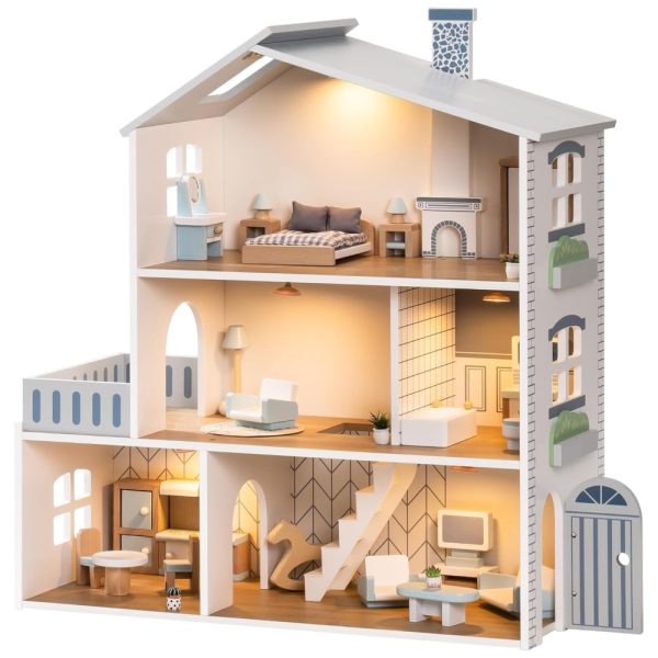 ectqw5rm93wc0b_0 jpg - Casa de Bonecas ROBUD, Mansão de Madeira com 6 Cômodos, 29 Acessórios Realistas, para Bonecas de 116 cm, Presente Encantador