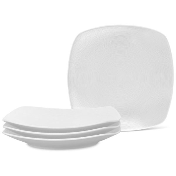 ectqwbypb9lb0b_0-1 jpg - Conjunto de Pratos para Salada e Sobremesa com 4 Peças, Formato Quadrado, Material de Porcelana e Designer Moderno, Noritake 43813 588D, Branco