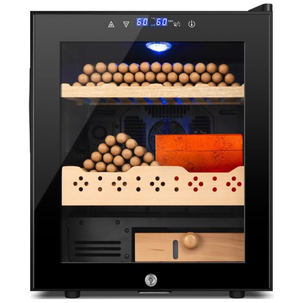 ectqwg2kl4td0b_0 jpg - Umidor de Charutos Elétrico, 50 Litros para 300 Charutos, Gabinete Refrigerado com Prateleiras de Cedro Espanhol e Tela LED,Velieta