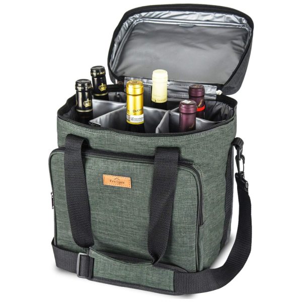 ectqx3wy4hg70b_0 jpg - Bolsa Térmica Para Transporte de Vinhos Freshore até 6 Garrafas, Verde
