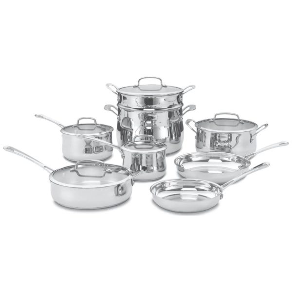 ectqyq0gpw200b_0 jpg - Conjunto de Panelas e Frigideiras com Tampas de Vidro Temperado Peças, Aço Inoxidável, CUISINART 44 13, Prateado