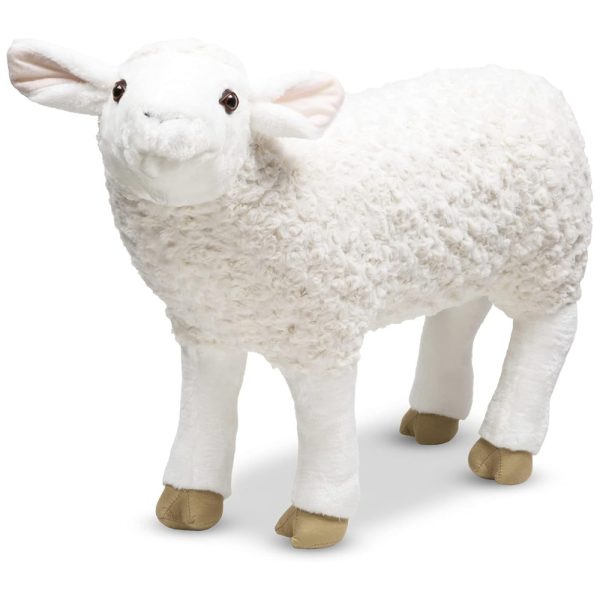 ectqyqp5a8610b_0 jpg - Pelúcia Ovelha 60 cm de Altura com Design Realista para Crianças Acima de 3 Anos, Melissa Doug, Branca