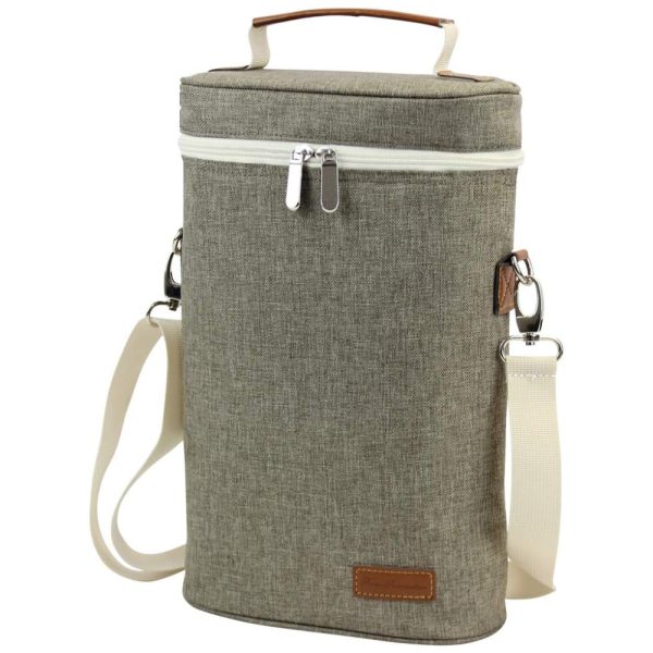 ectqzcdx8nn70b_0 jpg - Zormy Bolsa Térmica Para Transporte de Vinhos até 2 Garrafas, Cinza Claro