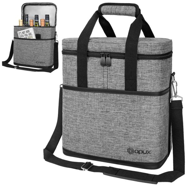 ectqzpsy9p770b_0 jpg - Bolsa Térmica Para Transporte de Vinhos até 6 Garrafas, OPUX, Cinza