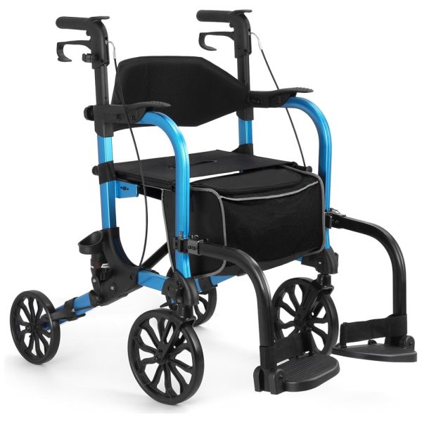 ectqzswhyqjd0b_0 jpg - Andador Rollator 2 em 1 Leve com Rodas Dianteiras de e Rodas Traseiras para Idosos, Cadeira de Rodas Dobrável Suporta até 136kg,FlyingJoy