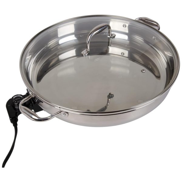 ectq05c9e4100b_0 jpg - Frigideira Elétrica XL 40 cm CucinaPro 1810 em Inox c Tampa de Vidro e Alça, Redonda c Sonda de Temperatura Ajustável