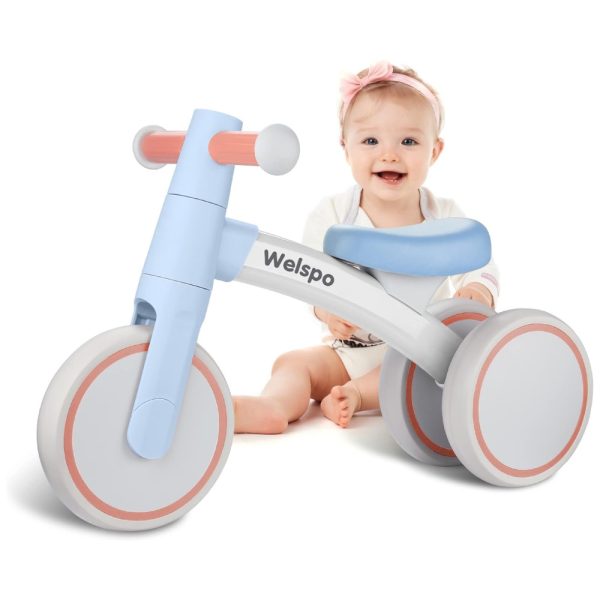 ectq1b47q7db0b_0 jpg - Bicicleta sem Pedal com 3 Rodas para Crianças de 1 a 3 Anos, Welspo, Azul
