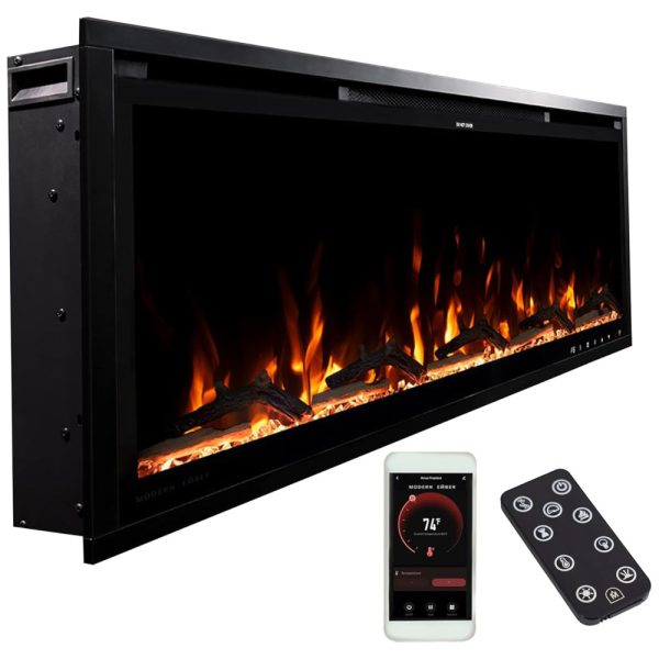 ectq2ctw8ddd0b_0 jpg - Lareira Elétrica Linear Inteligente Modern Ember Aerus de 107 cm, Embutida ou de Parede, Chamas LED Multicoloridas, Wi Fi, Alexa, Google