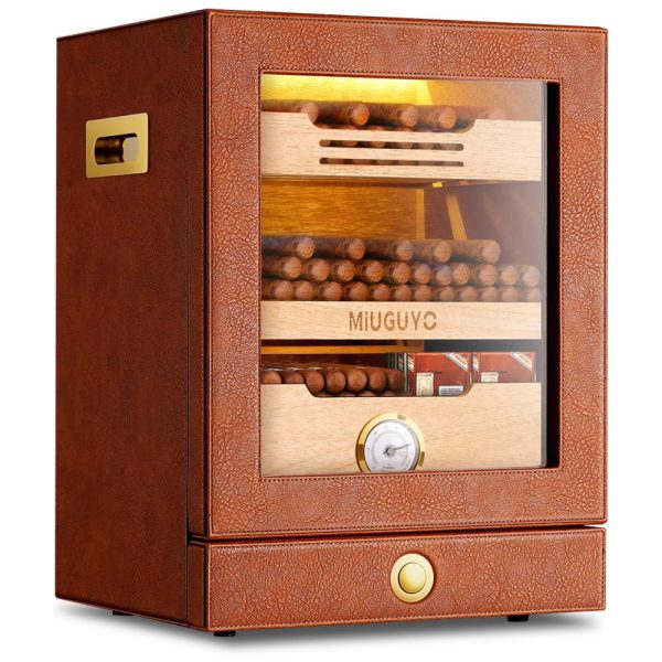 ectq2qb1rzpd0b_0 jpg - Umidor, Aquecimento e Refrigeração Armário de Charutos 21L para 150 Charutos em Cedro Espanhol Presente para Amantes de Charutos,MIUGUYO