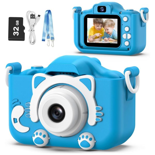 ectq2t7k85990b_0 jpg - Câmera infantil Goopow para crianças de 3 a 8 anos, com vídeo HD 1080p, 12 MP, zoom digital 8x, 28 molduras divertidas, 3 jogos.