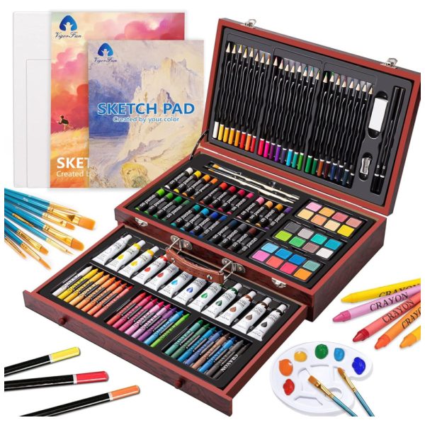 ectq5729pnx70b_0 jpg - Lápis de Cor Profissional Maleta de Madeira 129pcs, VIGORFUN