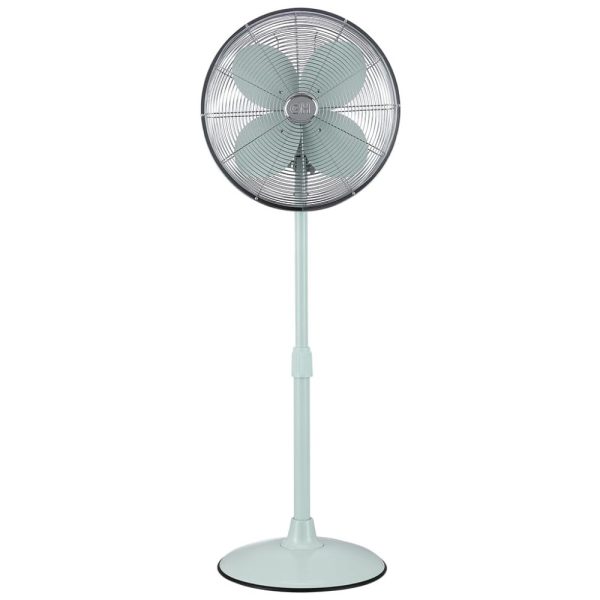 ectq8z2xmtyc0b_0 jpg - Ventilador Pedestal Retro Oscilante em Metal com 3 Velocidades, 110V 50W, Good Housekeeping, Azul Esverdeado