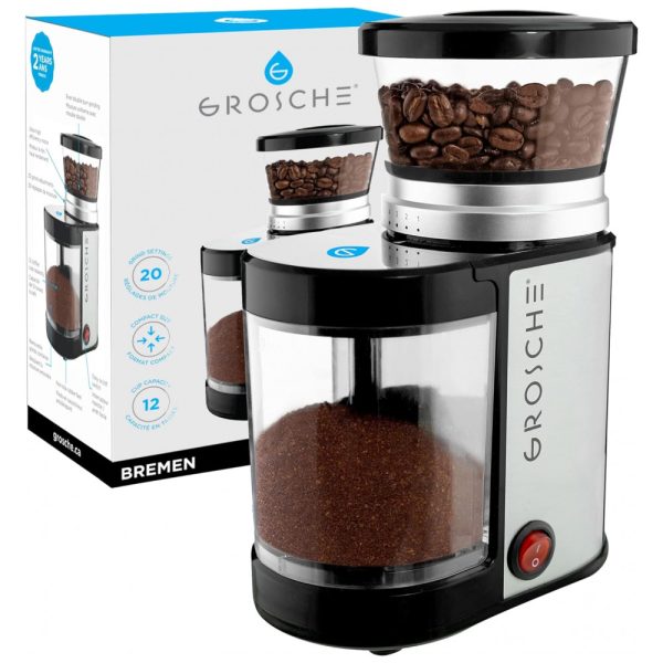 ectqbj3h66x90b_0 jpg - Moedor de Café Elétrico Ajustável com 20 Configurações de Moagem, 110V , GROSCHE GR458, Prata