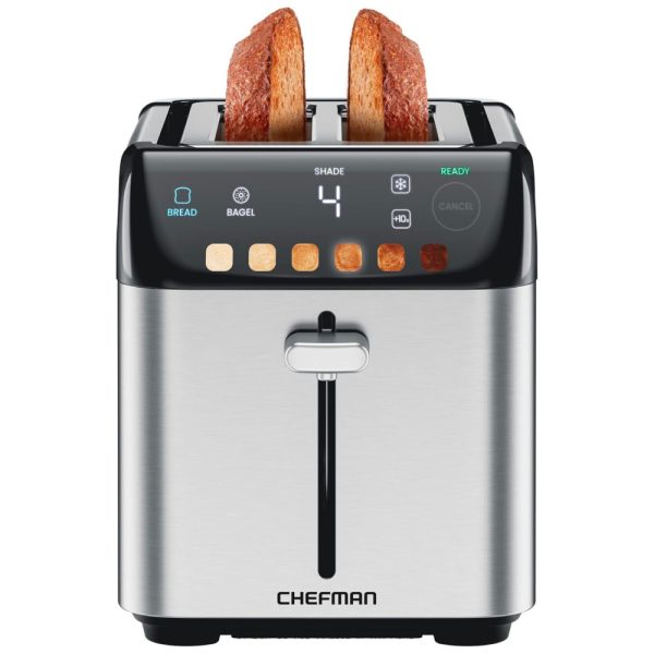 ectqcpw51c7b0b_0 jpg - Torradeira Inteligente de 2 Fatias com 6 Configurações de Tostagem e Painel Digital, 110V 850W, Chefman, Prata