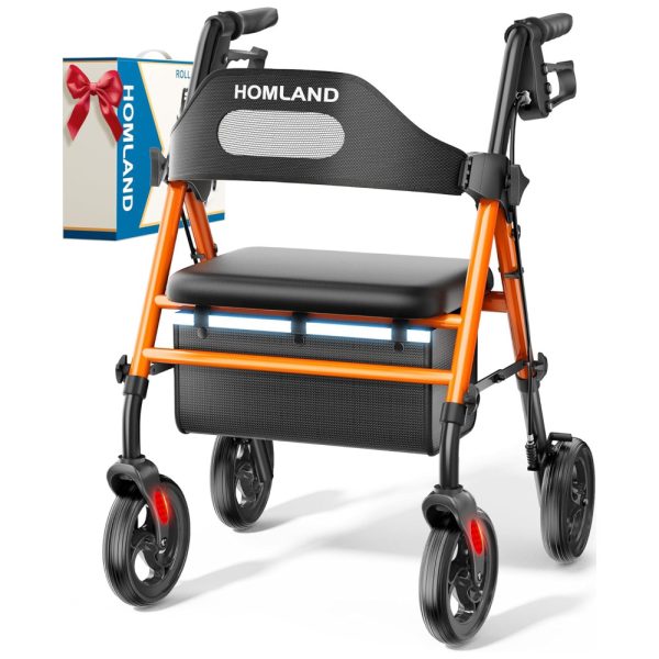 ectqdfdzbyrd0b_0 jpg - Andador Rollator Dobrável com Assento para Idosos, Rodas de 20cm, Suporta até 159 kg, Altura Ajustável Conforto e Segurança para Você,HOMLAND