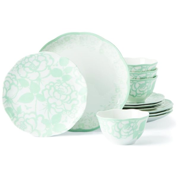 ectqfqfv5fdb0b_0 jpg - Aparelho de Jantar, Elegância e Sofisticação para Sua Mesa com 12 Peças, Formato Redondo Ondulado e Material de Porcelana, LENOX 894307, Branco e Verde