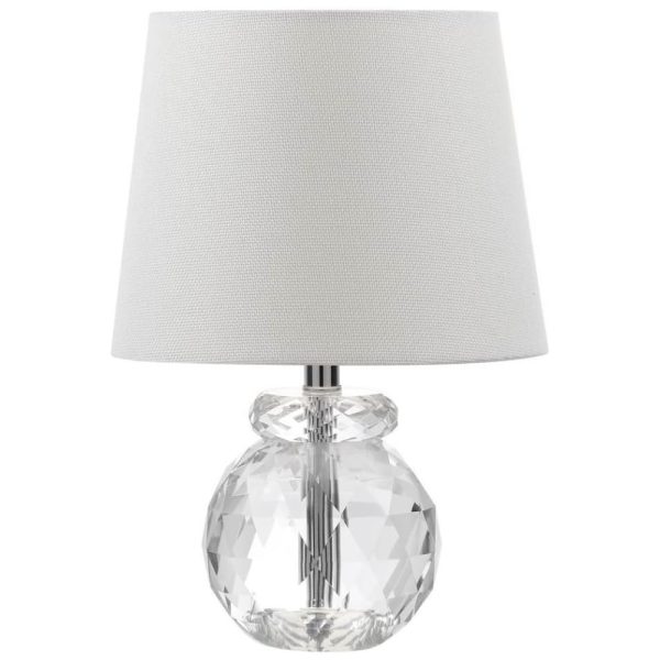 ectqgcdfbh470b_0 jpg - Abajur Luminária de Mesa, Estilo Moderno com 33 cm de Altura para Quarto, Sala de Estar e Escritório, 110V 9W, Safavieh, Transparente e Branco