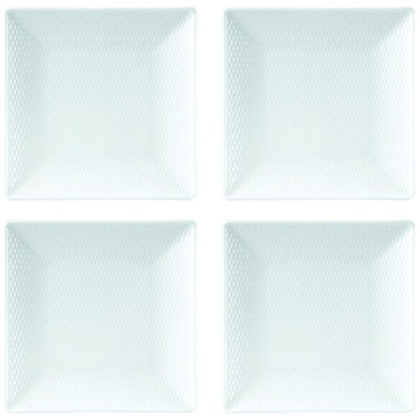 ectqhbnks3170b_0 jpg - Conjunto de Pratos Pequenos, Estilo Contemporâneo com 4 Peças, Material de Porcelana e Formato Quadrado, Wedgwood 40023852, Branco