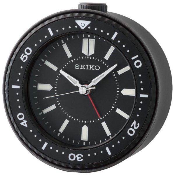 ectqj114r1w80b_0 jpg - Relógio Despertador de Mesa Analógico e Moderno, a Bateria, Seiko, Preto