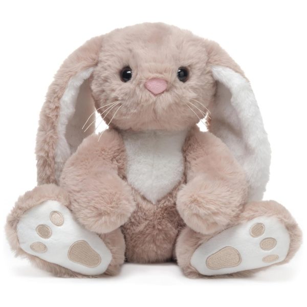ectqjs6599p70b_0 jpg - Coelho de Pelúcia de 26 cm, Coleção Páscoa, Bearington Boomer, Marrom Claro e Branco